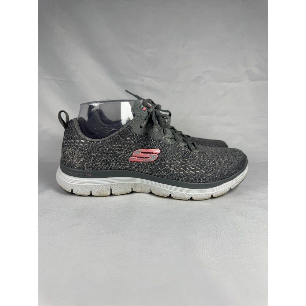 Skechers Flex Appeal 4.0 149301 Womens US 7.5 Running Shoes Gray Mesh Sneakers